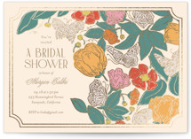 Gilded Butterfly Garden Foil-Pressed Bridal Shower Invitations