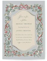 festive garland Foil-Pressed Bridal Shower Invitations