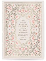 Victorian Foil-Pressed Bridal Shower Invitations