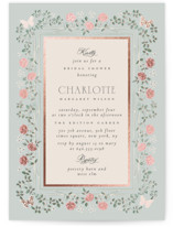 Parisian Roses Foil-Pressed Bridal Shower Invitations