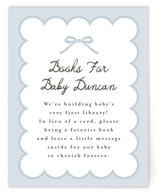 Scallop & Little Bow Baby Shower Insert Cards
