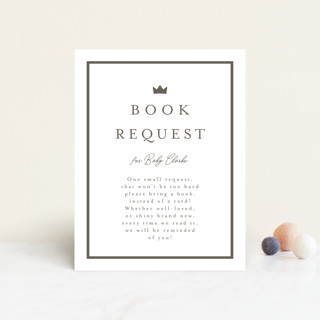 Little Crown Baby Shower Insert Cards