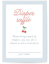 Cherry Sweet Stripe Mini Baby Shower Insert Cards