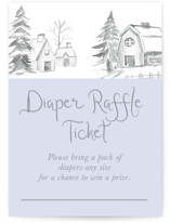 Winter Toile Mini Baby Shower Insert Cards