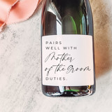 Mother of the Groom Gift Champagne Label | Pairs well with Mother of the Groom Duties Bottle Labels