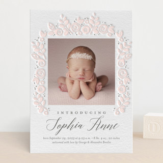 Floral Wrap Letterpress Birth Announcements