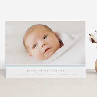 Simple Stripe Letterpress Birth Announcements