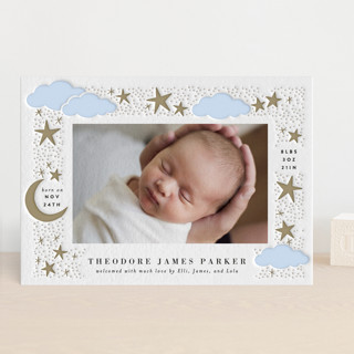 Nighttime Letterpress Birth Announcements