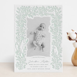 Woodland Letterpress Birth Announcements