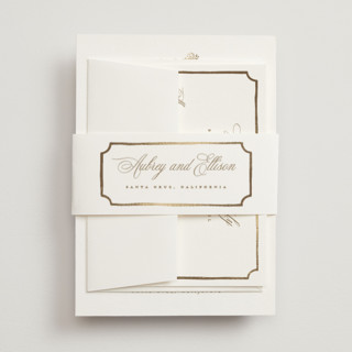 Monogram in Leaves Foil-Pressed Belly Bands