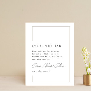 Gilded Border Bridal Shower Insert Cards