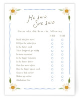 Wildflower Wreath Bridal Shower Insert Cards