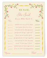 Gardenia Bridal Shower Insert Cards