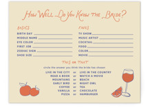 A Bridal Spritz Bridal Shower Insert Cards