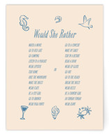 Sea Shells & Wedding Bells Bridal Shower Insert Cards