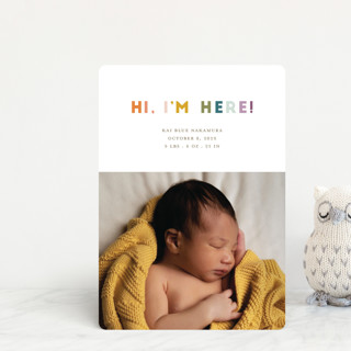 Colorful Hello Birth Announcement Petite Cards