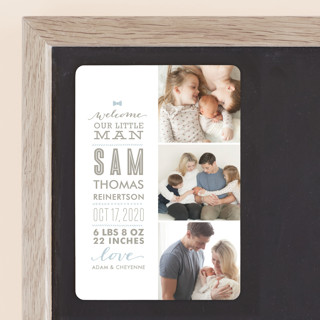 Little Man Birth Announcement Magnets