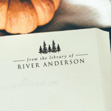 Custom Name Trees Book Stamp | Book Lover Gift Book Stamp