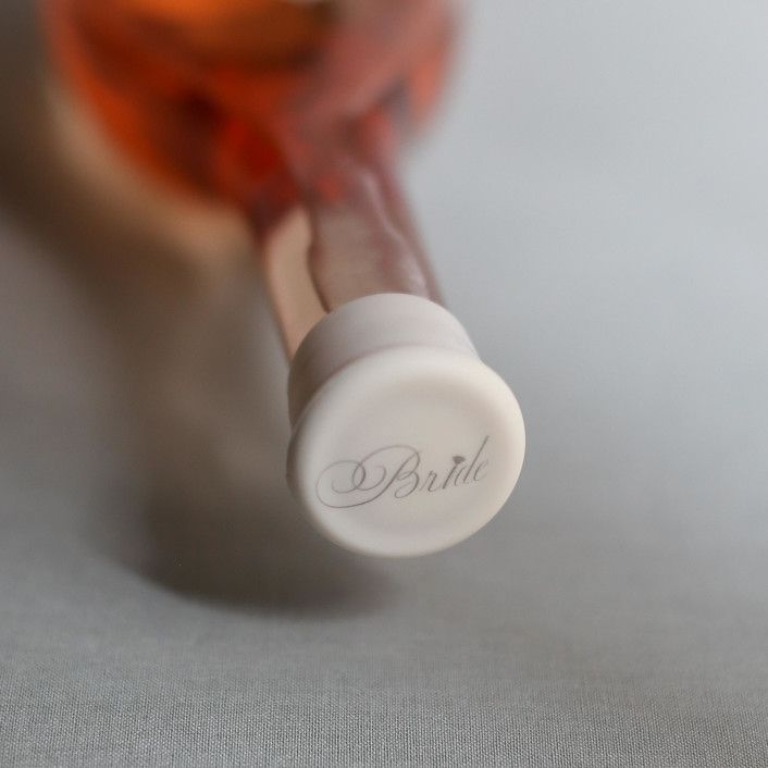 Bride CapaBunga Wine Cap Bottle Stoppers by Maire and Walt at CapaBunga