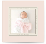 Ribbon Frame Birth Announcement Photo Mount Cards