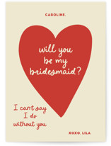 Big Heart Wedding Bridesmaid Cards