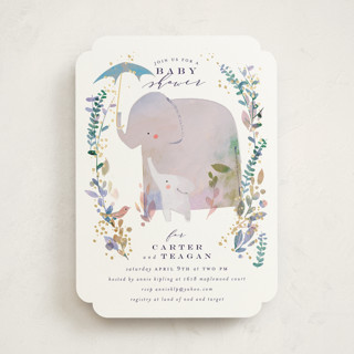 Elephant Shower Foil-Pressed Baby Shower Invitations