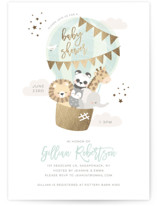 baby balloon ride Foil-Pressed Baby Shower Invitations