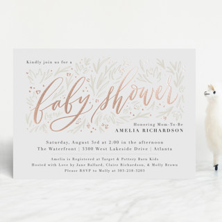 Mom-to-Be Foil-Pressed Baby Shower Invitations