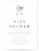 Love and Flowers Foil-Pressed Baby Shower Invitations