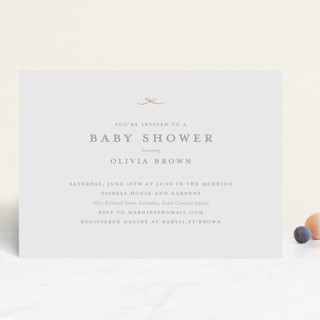 Tiny Bow Foil-Pressed Baby Shower Invitations