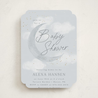 Moondust Foil-Pressed Baby Shower Invitations