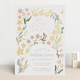 Bloom Baby Bloom Foil-Pressed Baby Shower Invitations