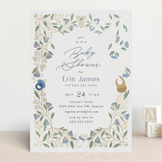 Baby Vines Foil-Pressed Baby Shower Invitations