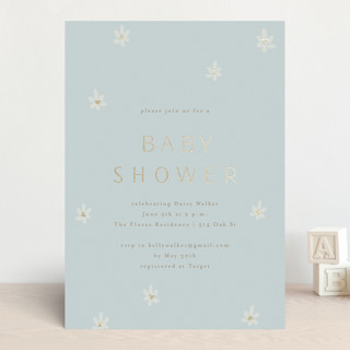 Daisies Foil-Pressed Baby Shower Invitations