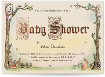 Medieval Letters Fairytale Foil-Pressed Baby Shower Invitations