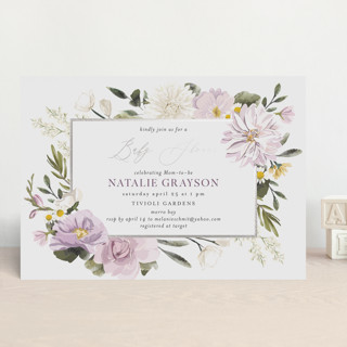 Floral Wisp Foil-Pressed Baby Shower Invitations