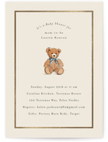 Antique Teddy Bear Foil-Pressed Baby Shower Invitations