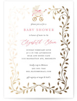 graceful Foil-Pressed Baby Shower Invitations