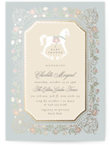 Le Cheval d’Enfance Foil-Pressed Baby Shower Invitations