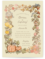 Autumn Harvest Foil-Pressed Baby Shower Invitations