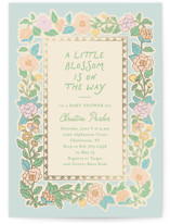 Vintage blossom Foil-Pressed Baby Shower Invitations