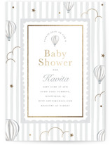 Hot air balloons Foil-Pressed Baby Shower Invitations