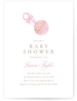 un hochet Foil-Pressed Baby Shower Invitations