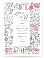 RabbitAndFlowers Baby Shower Invitations