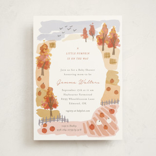 autumn countryside Baby Shower Invitations