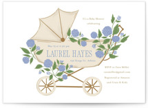 Hydrangea Pram Baby Shower Invitations