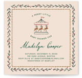 Winter Deer Carousel Baby Shower Invitations