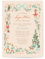 Little Sugar Plum Baby Shower Invitations
