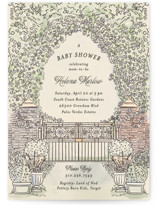 Garden Brick Gate Baby Shower Invitations