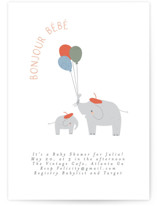 Bonjour Balloons Baby Shower Invitations